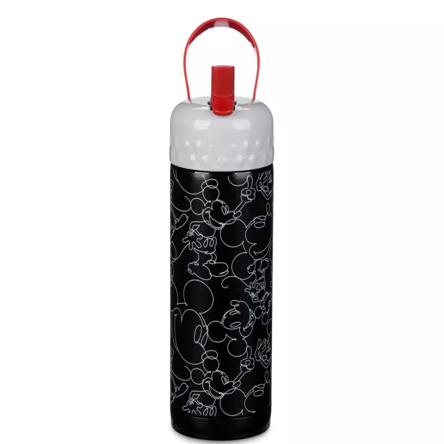 Hogar Disney Tazas, Vasos Y Cantimploras | Botella Acero Inoxidable Con Pajita Mickey Mouse