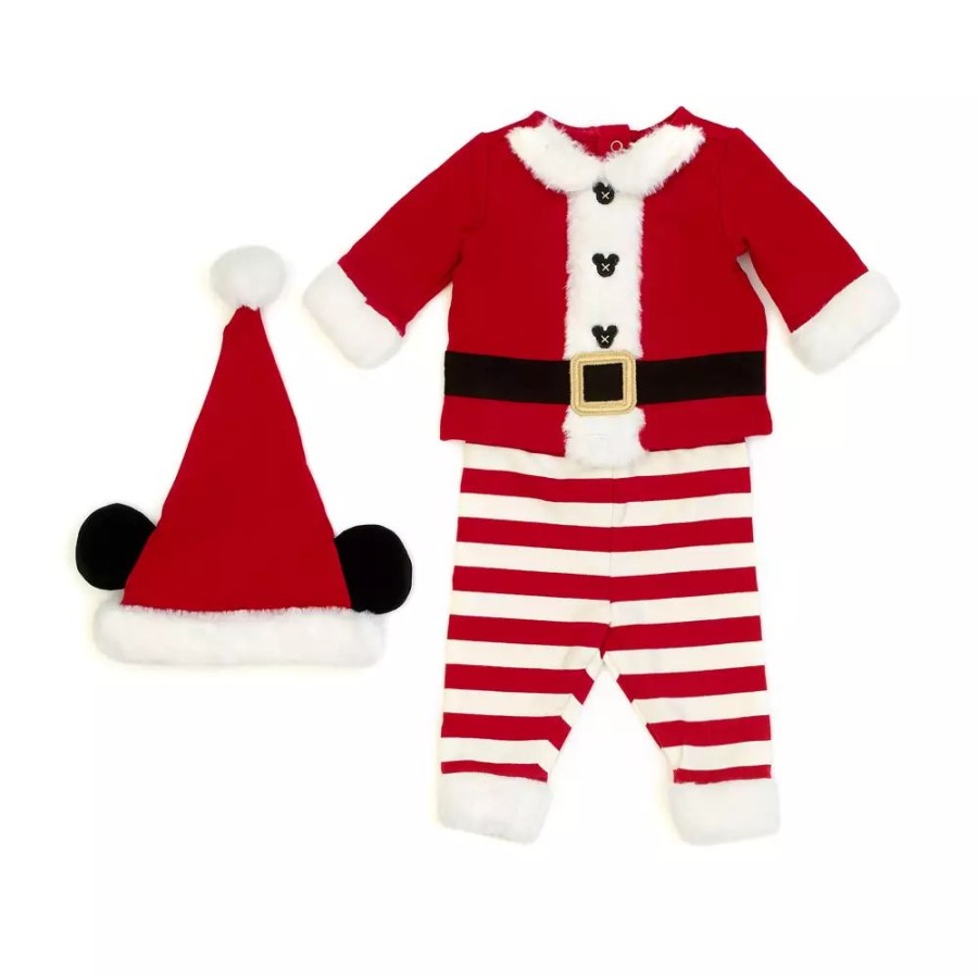 Moda Disney Ropa De Bebe | Conjunto Navideno Papa Noel Mickey Mouse Para Bebe