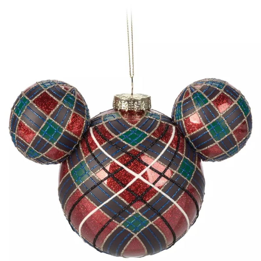 Hogar Disney Adornos | Adorno Colgante Bola Cristal Tartan Icono Mickey Mouse, Sketchbook