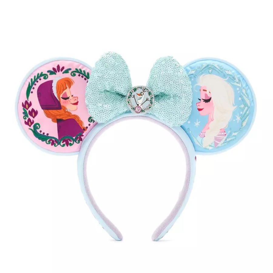 Juguetes Y Disfraces Disney Orejas De Disney | Diadema Con Orejas 10. Aniversario Frozen Para Adultos