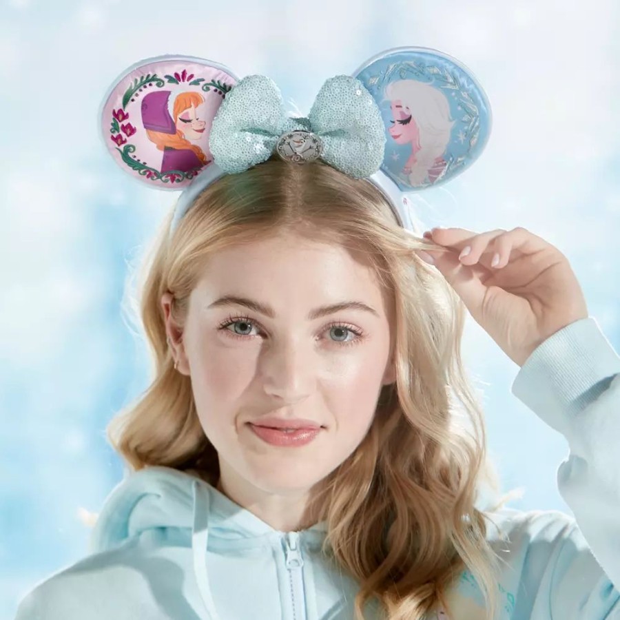 Juguetes Y Disfraces Disney Orejas De Disney | Diadema Con Orejas 10. Aniversario Frozen Para Adultos