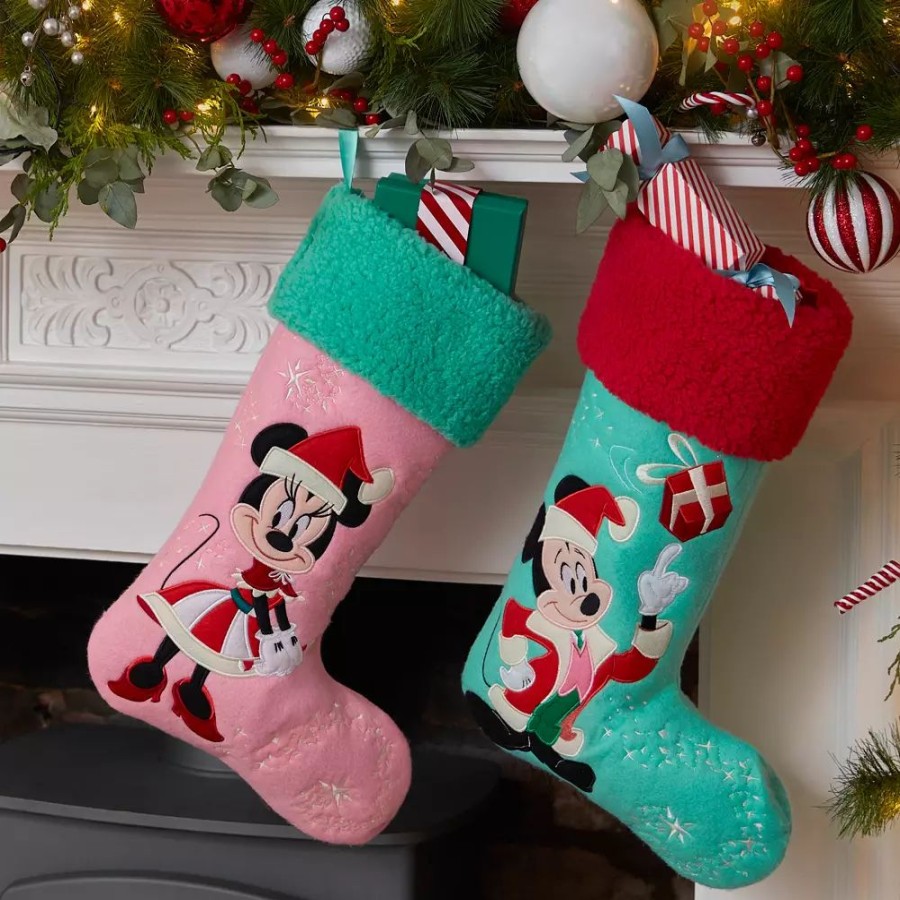 Hogar Disney Accesorios Para El Hogar | Calcetin Festivo Mickey Mouse